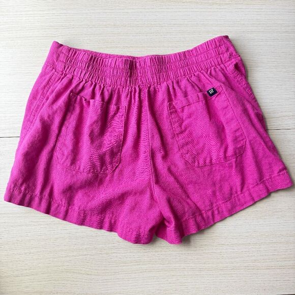 GAP Hot Pink Linen Blend Shorts Relaxed Fit Colorful Pull On Pockets Small - Picture 8 of 9